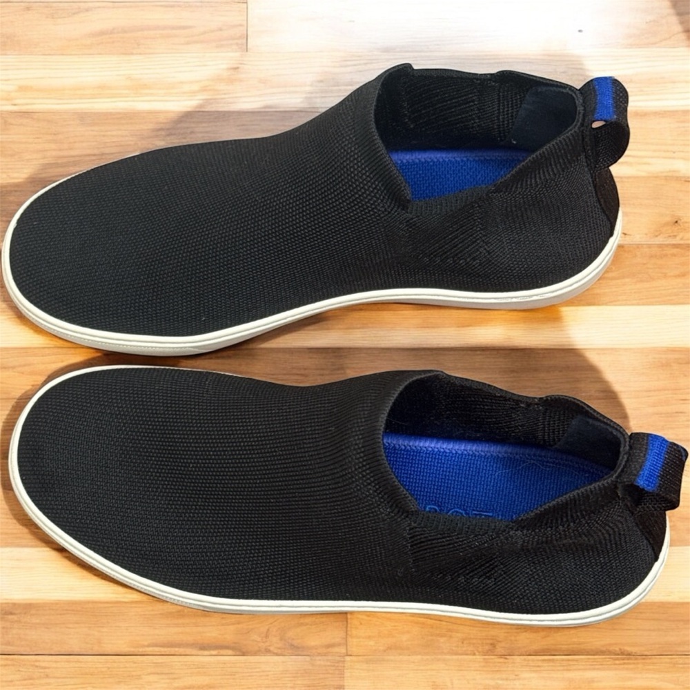 Rothy's Black and Blue Men's Slip-On Loafers